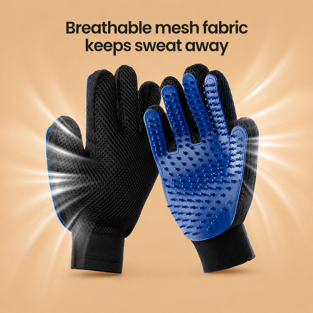 Gentle Deshedding Glove for Dogs & Cats